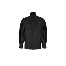 Load image into Gallery viewer, PUNK RAVE Gothic Gorgeous Folding Long Lantern Sleeve Men Compression Dress Shirt Stripes Jacquard Fall Clothing Christmas Party