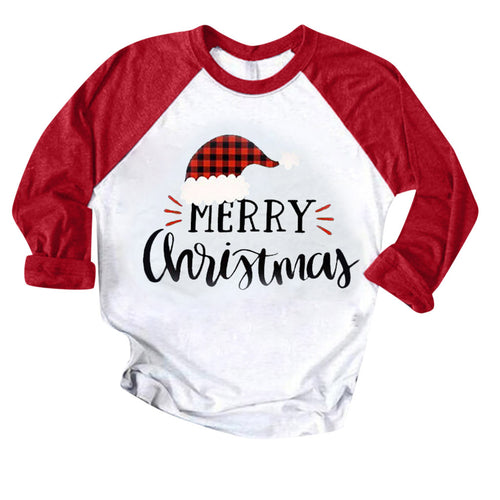 Christmas Clothing Women Coats Blouses Xmas Ladies Sweatershirts Color Patchwork Print Tops Hooded Pullover Blouse Shirts Casaco