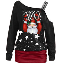 Load image into Gallery viewer, Xmas Women Coats Fashion Off Shoulder Ladies Clothes Sweatershirts Santa Claus Printed Long Sleeves Shirts Christmas Sweatshirts