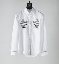 Load image into Gallery viewer, Top Quality 2019 Men Dress Shirts Long Sleeve Brand Combed Cotton Embroidery Designer Slim Shirts Mens Casual Clothing Christmas