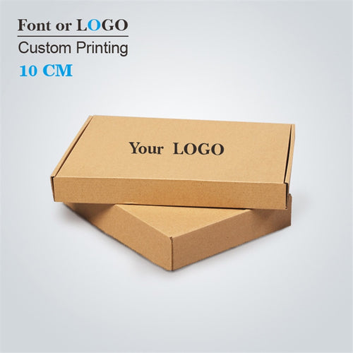 50pcs 10cm series Custom Kraft Corrugated paper shipping mailer boxes Printed logo Packaging Clothes trousers polo shirt Box