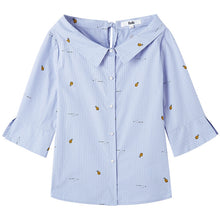 Load image into Gallery viewer, Stripe Shirt Suit-dress 2019 Leisure Time Cotton Design Feel Niche Jacket Shirt Student