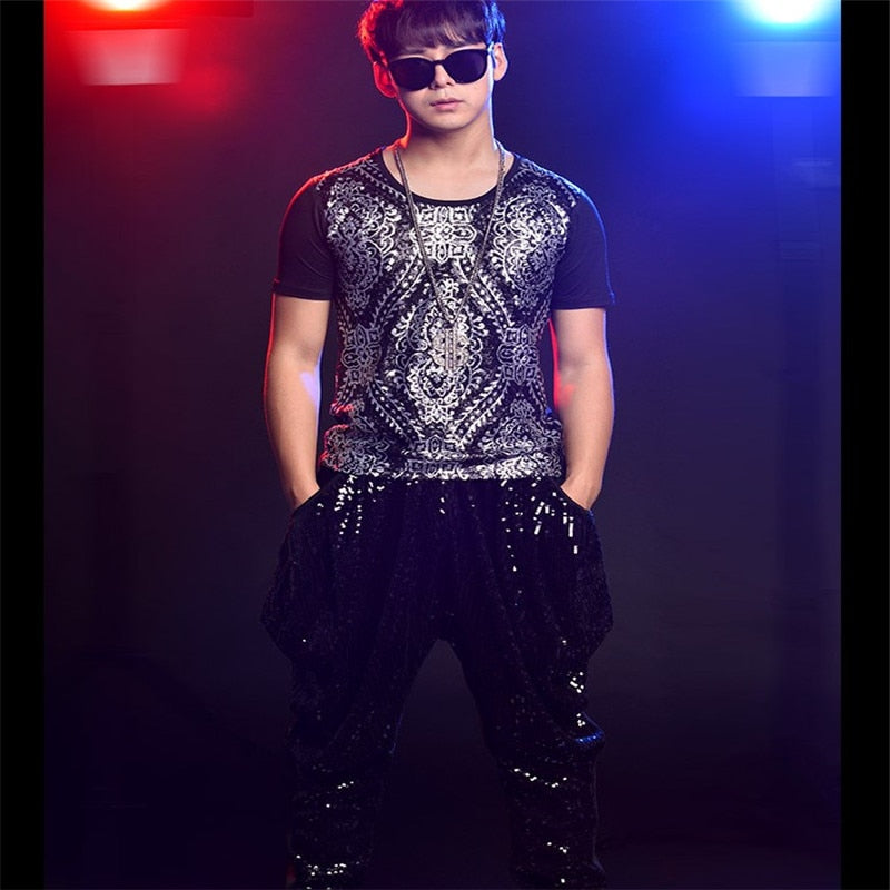 R34 Nightclub ballroom dance costumes stage men performance dress outf –  Arint Store
