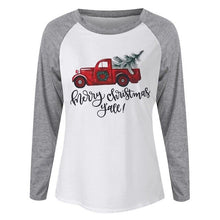 Load image into Gallery viewer, Popular Women Blouses Female Ladies Sweatershirts Casual Merry Christmas Costume Letter Print Long Sleeve Splice tee Shirts Tops