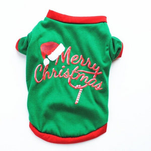 Christmas Pullover Hoodies Dog Clothes Pet Dog Cat Costume Cotton T-Shirt Casual Clothes XS S M L W8110