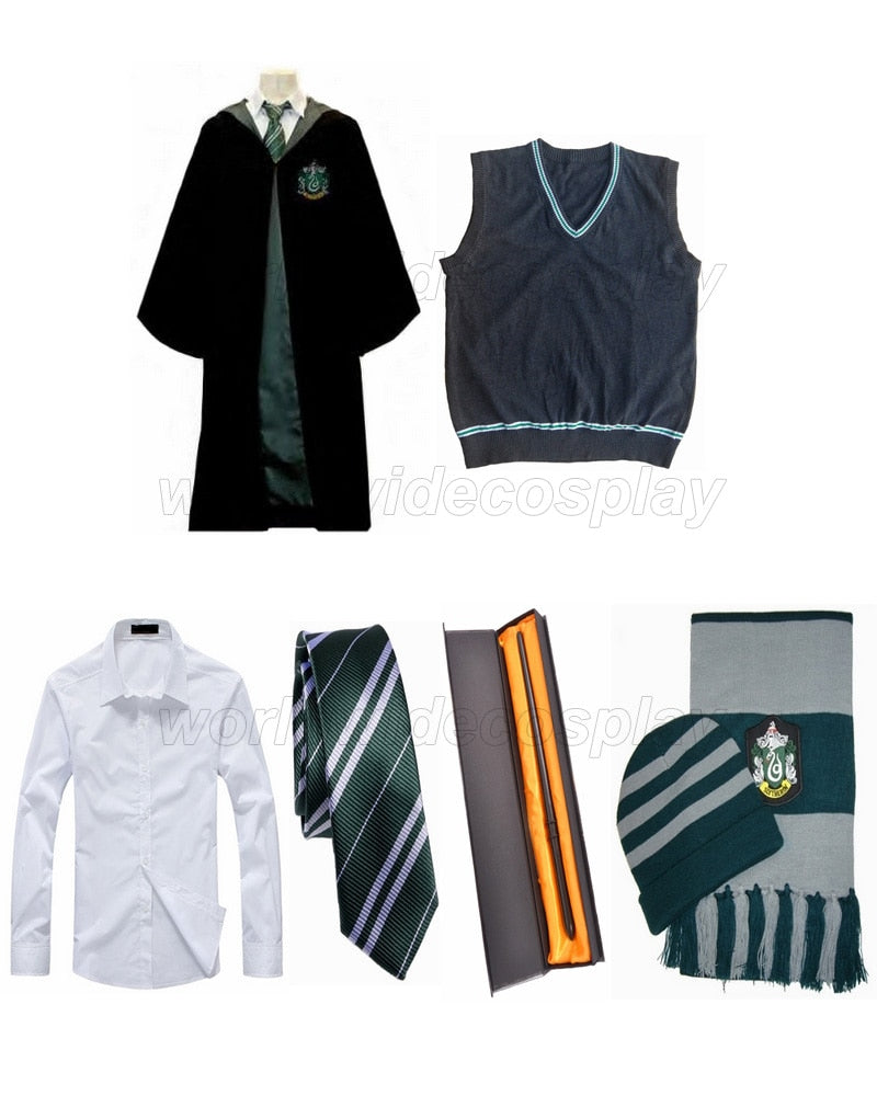 Free Shipping Harry Slytherin Cosplay Robe Vest Shirt Draco Malfoy Wan –  Arint Store